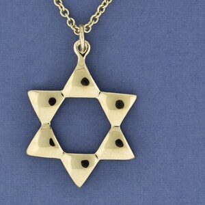 14k Star of David Pendant, Solid Gold Jewish Star Charm, Bar Mitzvah Gift, Magen David from Israel