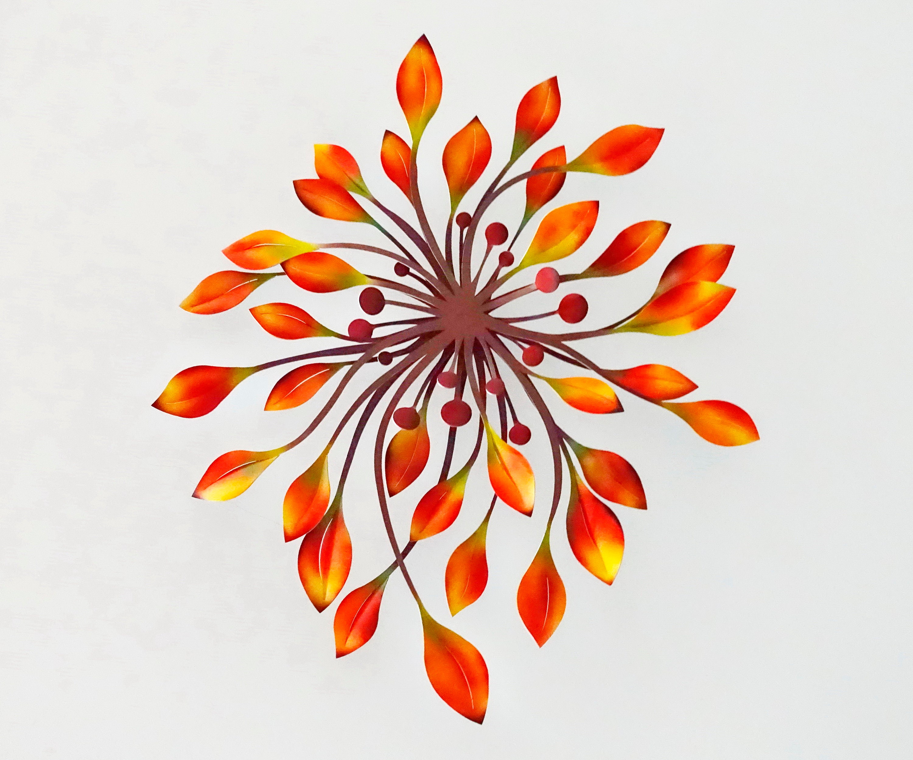 Fall Foliage Metal Wall Sculpture Laser Cut Autumn Leaves Etsy