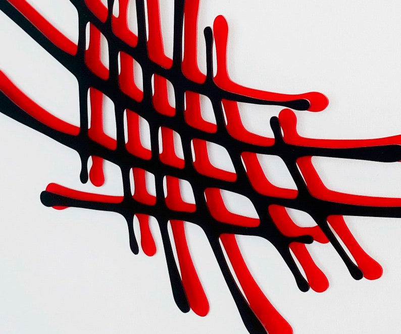 Metal Wall Art Hashtag sculpture Black & Red Home Decor in Etsy