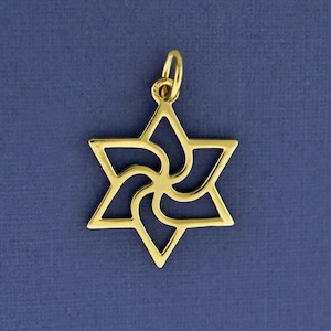 Solid 14k Gold Jewish Star, Magen David Pendant, Bar Mitzvah Pendant From Israel