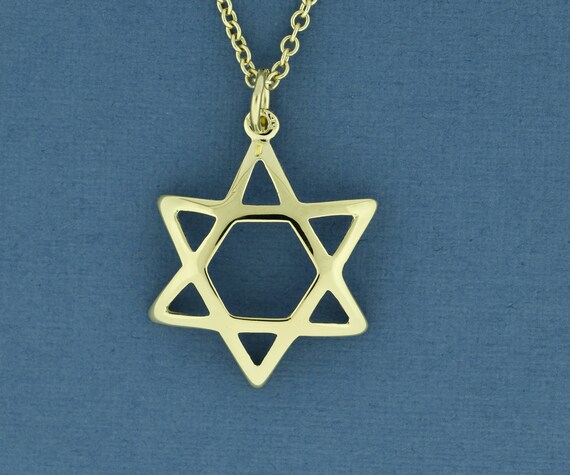 Classic Gold David Star Pendant Solid 14k Traditional Jewish - Jewish Star Pendant Classic Gold David Star Pendant Solid 14k Traditional Jewish - Jewish Star Pendant