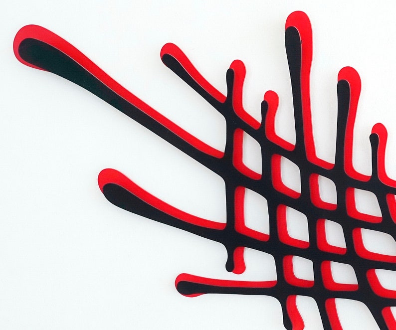 Metal Wall Art Hashtag sculpture Black & Red Home Decor in | Etsy