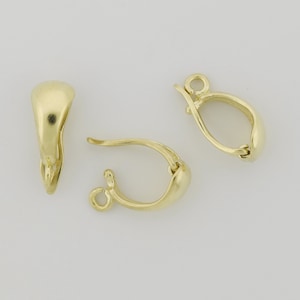 Enhancer to attach pendant to chain or bead strand, cast in solid 14k gold with open loop for attaching pendent