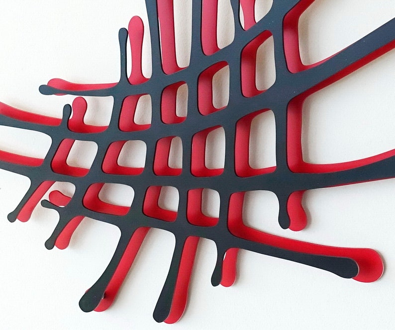 Metal Wall Art Hashtag Sculpture Black & Red Home Décor in Etsy