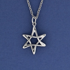 Tiny White Gold Jewish Star, 14K Star of David Bat Mitzvah gift, Magen David Made in Israel,