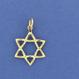 Solid 14k Gold Magen David Charm, Classic Small Star of David Pendant Made in Israel