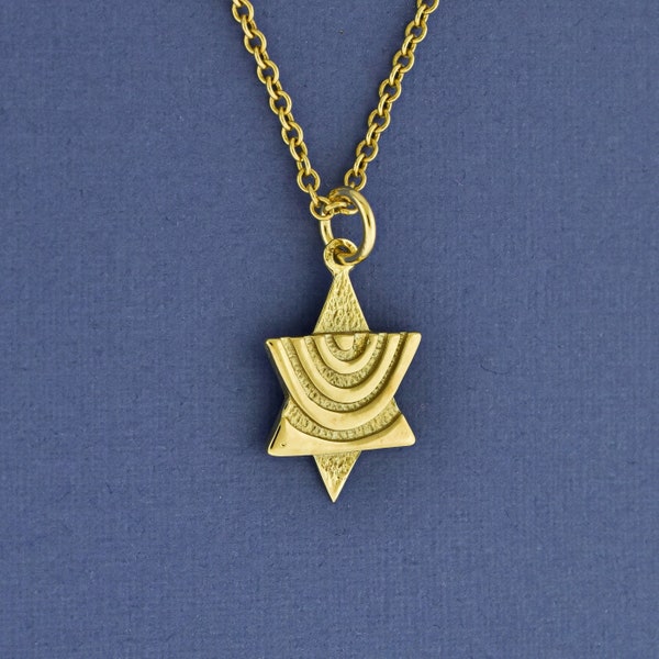 Magen David Stella di David Ciondolo W/Zicon Ciondolo Collana Judaica Magen David Stella di David Ciondolo W/Zicon Ciondolo Collana Judaica