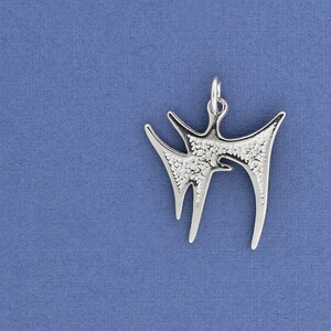 White Gold Chai Pendant, Solid 14k Hebrew Symbol of Life for Good Luck