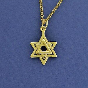 Tiny David Star Pendant, 14k gold Magen David Gift for Bat Mitzvah, Little Gold Jewish Star From Israel