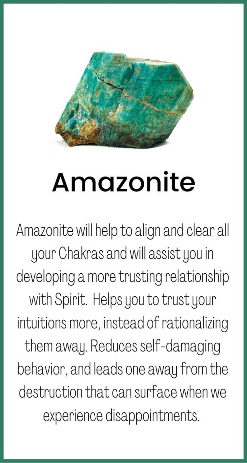 Amazonite Crystal Meaning Card Printable PDF Download Etsy