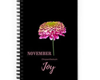 November Birth Month Chrysanthemum Flower Spiral Notebook Keepsake Journal Birthday Gift Ideas For Woman Who Love Creative Writing