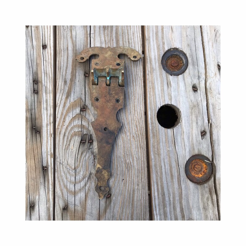 Puerta antigua bisagra latón grande antiguo caja de hielo | Etsy