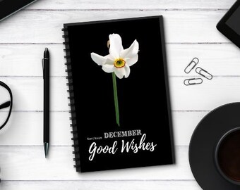 December Birth Month Narcissus Flower Spiral Notebook Keepsake Journal Birthday Gift Ideas For Woman Who Love Creative Writing