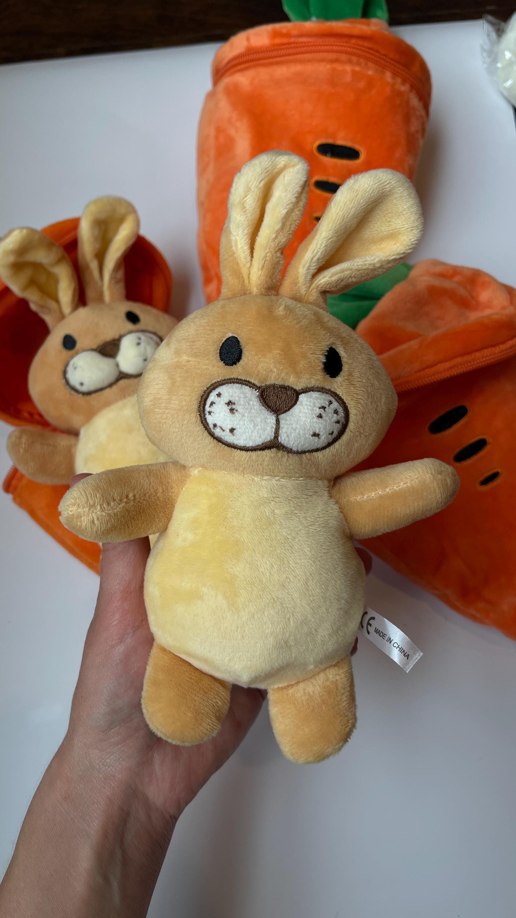 Custom Carrot Rabbit Plush Toy, Personalized Easter Gift, Cute Bunny ...