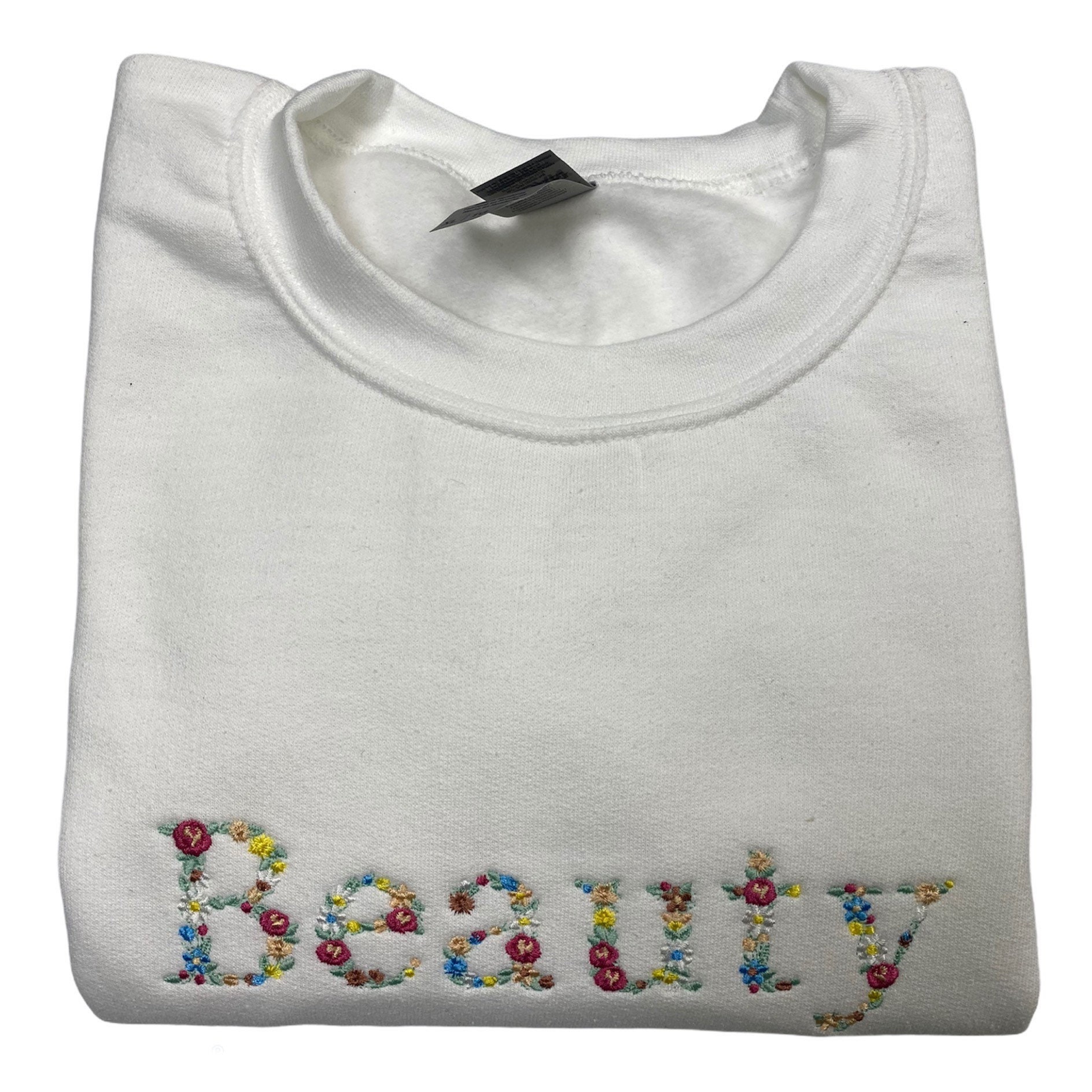 Embroidered Sweatshirt Flower Letters Women Sweatshirt Etsy Canada