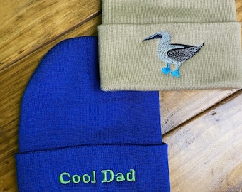Personalized Embroidered Beanie, Custom Knit Winter Hat, Cuffed Cold Weather Beanie for Men and Women, Gift for Him or Her