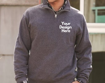 Personalized Embroidered Quarter Zip Sweatshirt, Custom Half Zip Pullover, Quarter Zip Pullover, Trendy Sweatshirt, Business Logo Sweatshirt