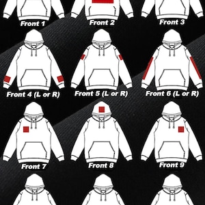 Add On Embroidered Option for Sweatshirts or Hoodies Personalization, Custom Text or Logo on Other Sides, Compatible with items from My Shop