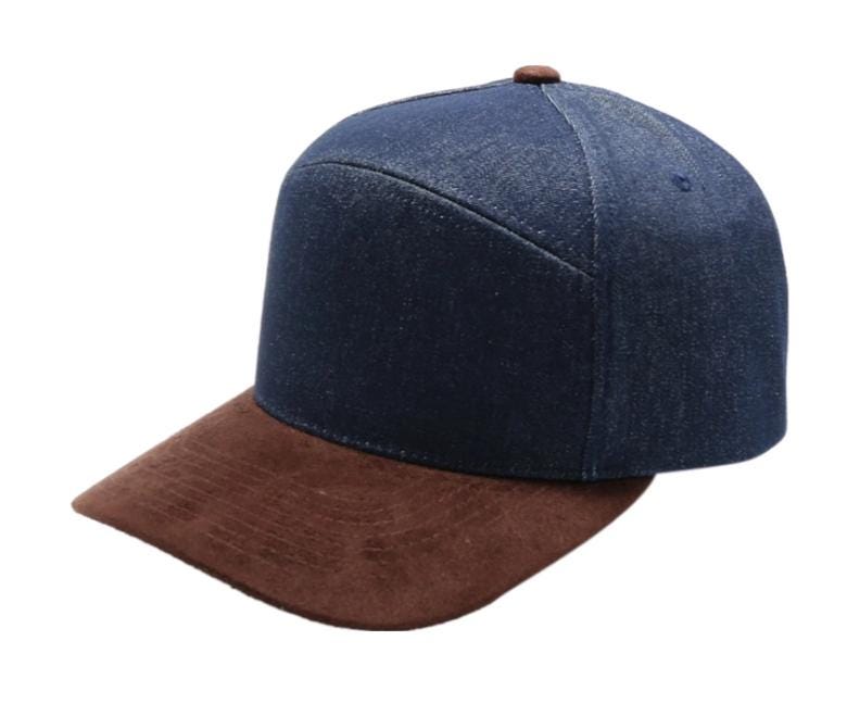 Custom Embroidered Camper Hat, Denim Hat with Suede Visor, Personalized Streetwear Cap, Minimal Logo Brand Hat