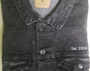 Personalized Embroidered Denim Jacket, Custom Unisex Denim Jacket, Fall Jean Jacket
