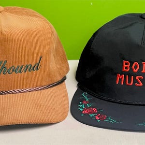 Gorra de pana personalizada, gorra snapback bordada personalizada, gorra con logo personalizado, gorra de cuerda vintage, gorra con texto personalizado, gorra de golf imagen 6