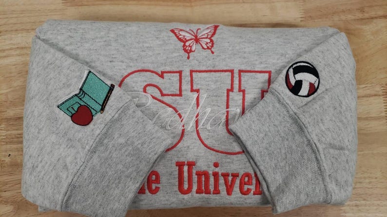 Custom Embroidered College Sweatshirt, Personalized University Crewneck, Custom School Name Shirt, Embroidered Campus Sweater, College Gift image 14