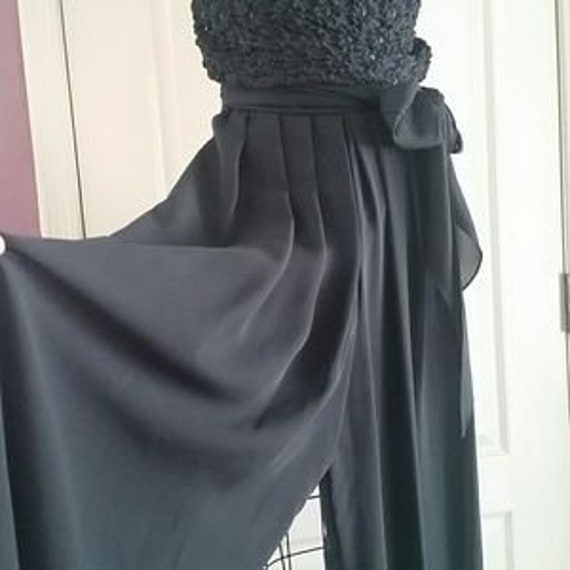Vintage Chiffon Palazzo Pant Jumpsuit Black