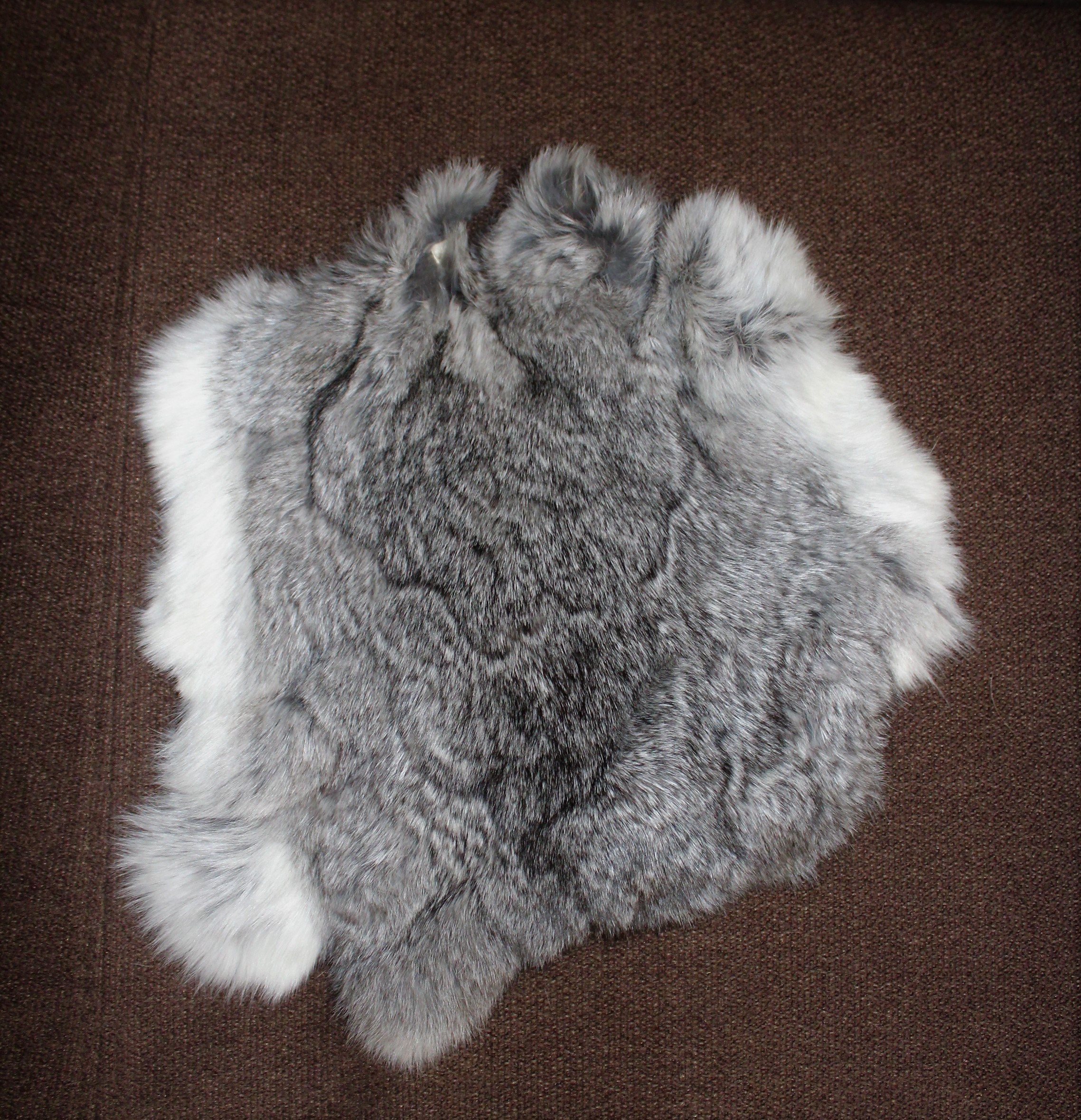Grey real genuine rabbit fur Skin pelt Tanned rabbit pelt Etsy