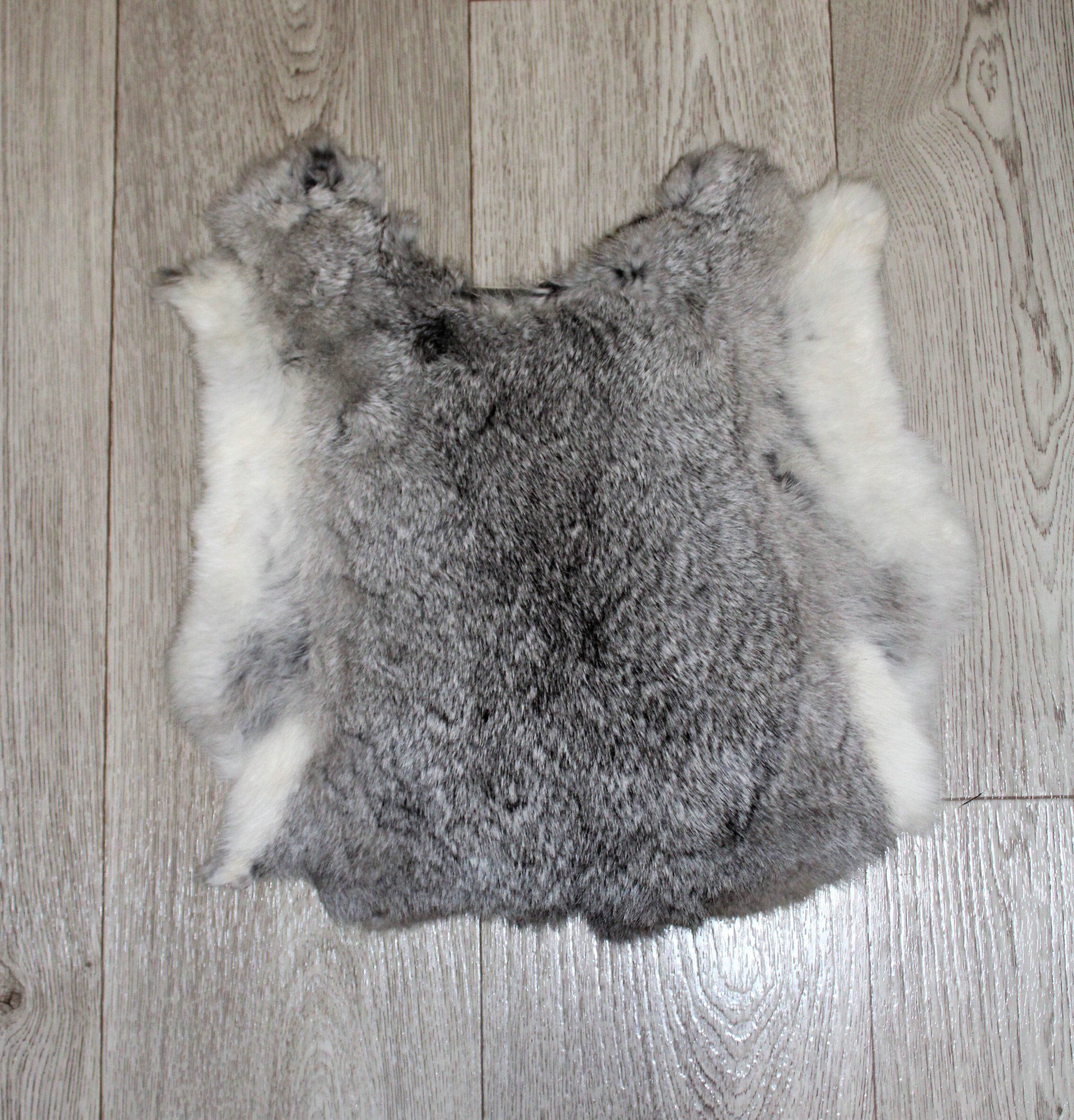 Grey real genuine rabbit fur Skin pelt Tanned rabbit pelt Etsy