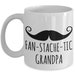 Stache Mug, Fan-stache-tic Grandpa, Dad Mustache Pun Coffee Mug, Gift ...