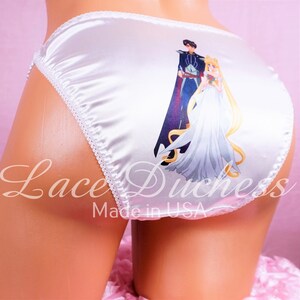Mutandine Bikini Satin Donna VTG Sailor Moon Fairy Pink, Taglia 5-7, Made In USA - Foto 4
