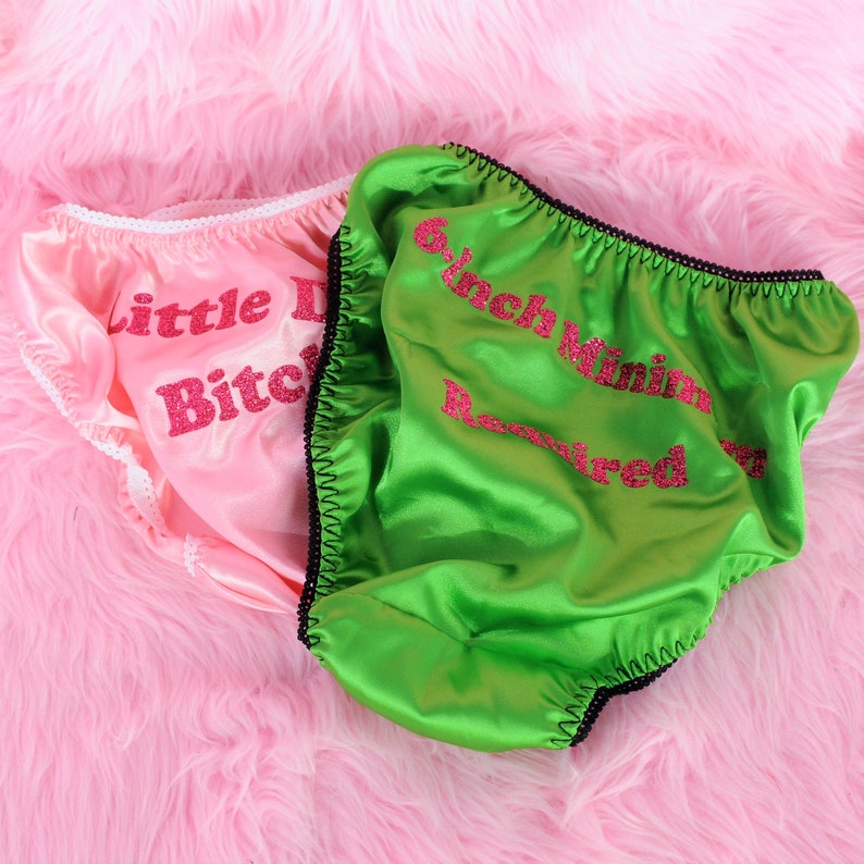SATIN Womens Panties Totally CUSTOM Naughty TEXT Shiny Wetlook Etsy UK