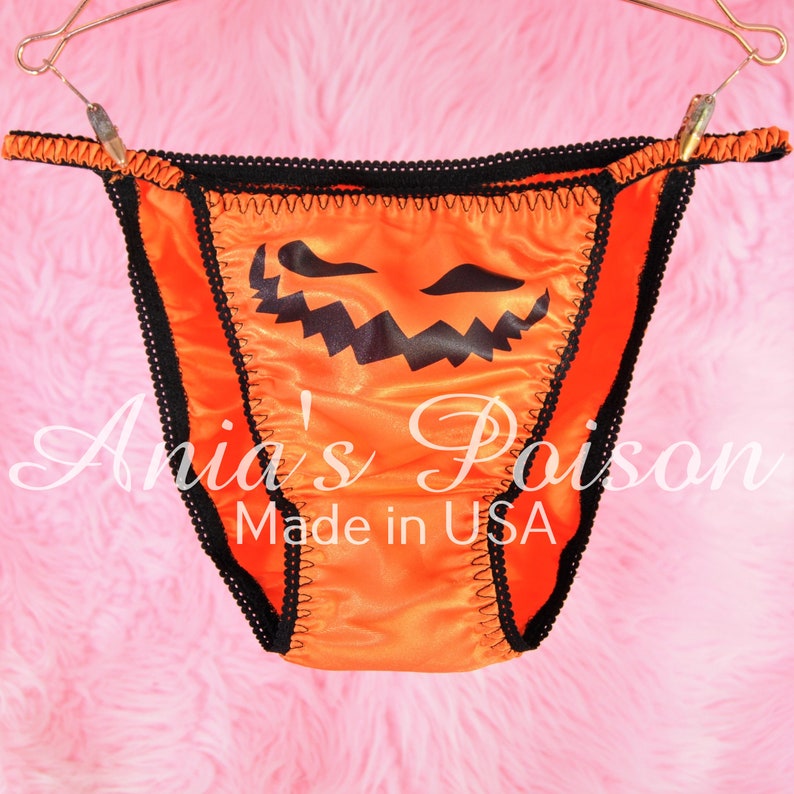 HALLOWEEN Panties Orange SATIN Jackolantern Pumpkin spooky Etsy