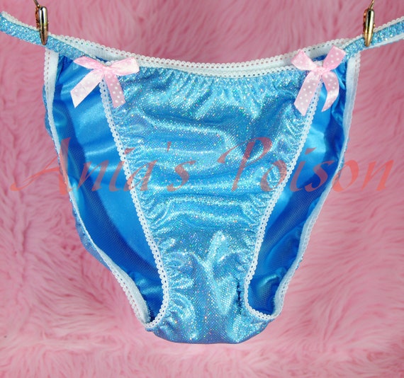 Women Silky Shiny Satin Glossy Wet Look Knickers High Waist Briefs  Underwear Panties