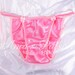 VTG style Joe Boxer like ladies shiny high gloss ALL Satin Bubblegum Pink string bikini panties S - Xl 