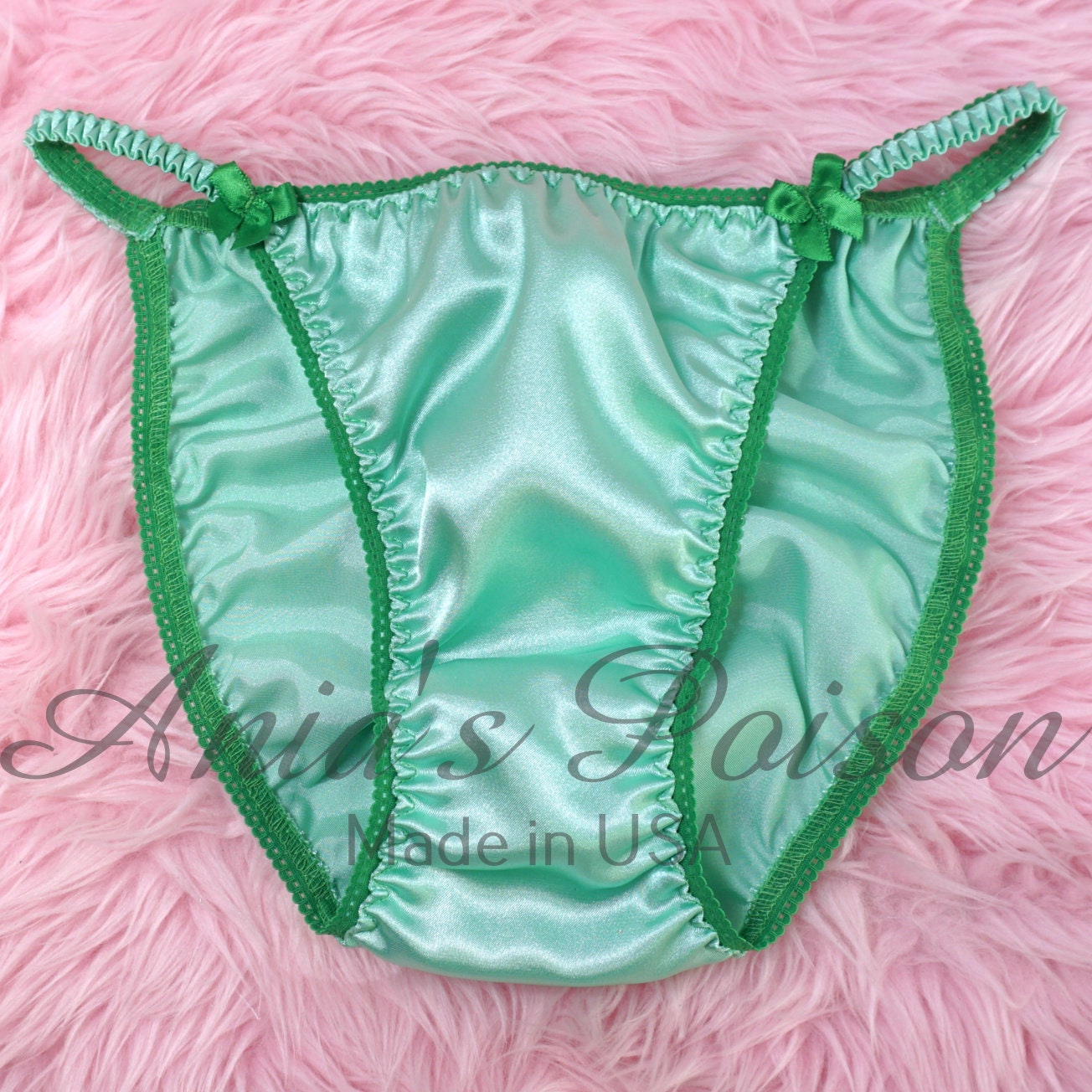 Slip bikini vintage in raso stile anni '80, stile comunista URSS, perizoma da uomo o da donna, taglia 5-9, in pizzo duchessa. - Italia