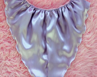 VTG Style Silky Smooth Soft Lilac Satin Shiny Wetlook Ladies High