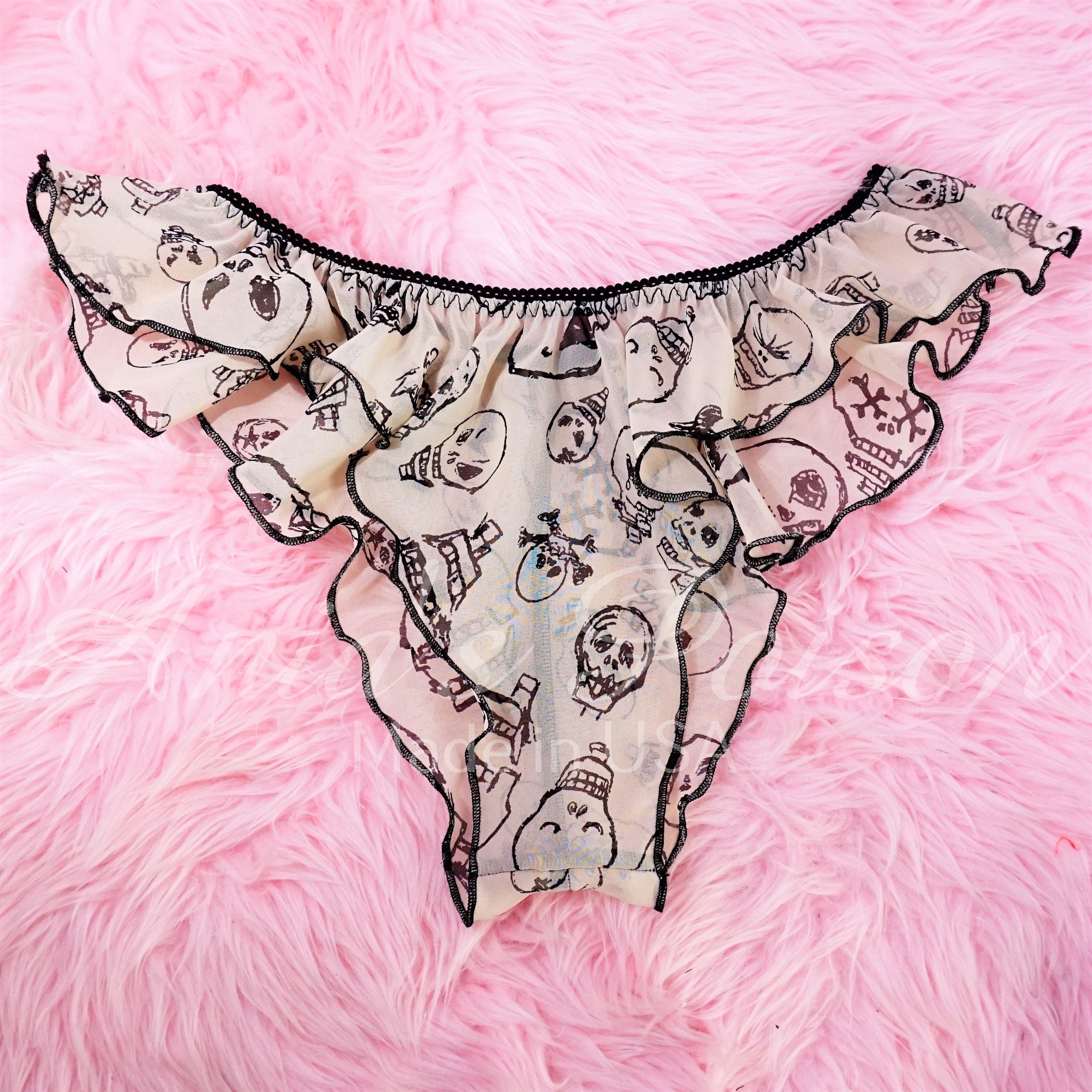 Chiffon HALLOWEEN Panties Skulls Spooky Exotic Brazilian Butt Etsy