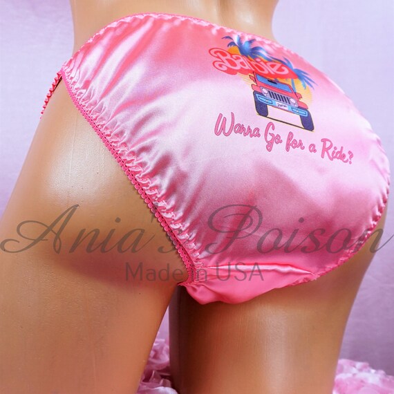 Satin DOLLY Panties Lace Duchess Classic 80's Cut Pink or White