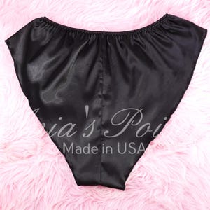 VTG Style Silky Smooth Soft BLACK Satin Shiny Wetlook Ladies Lower Cut