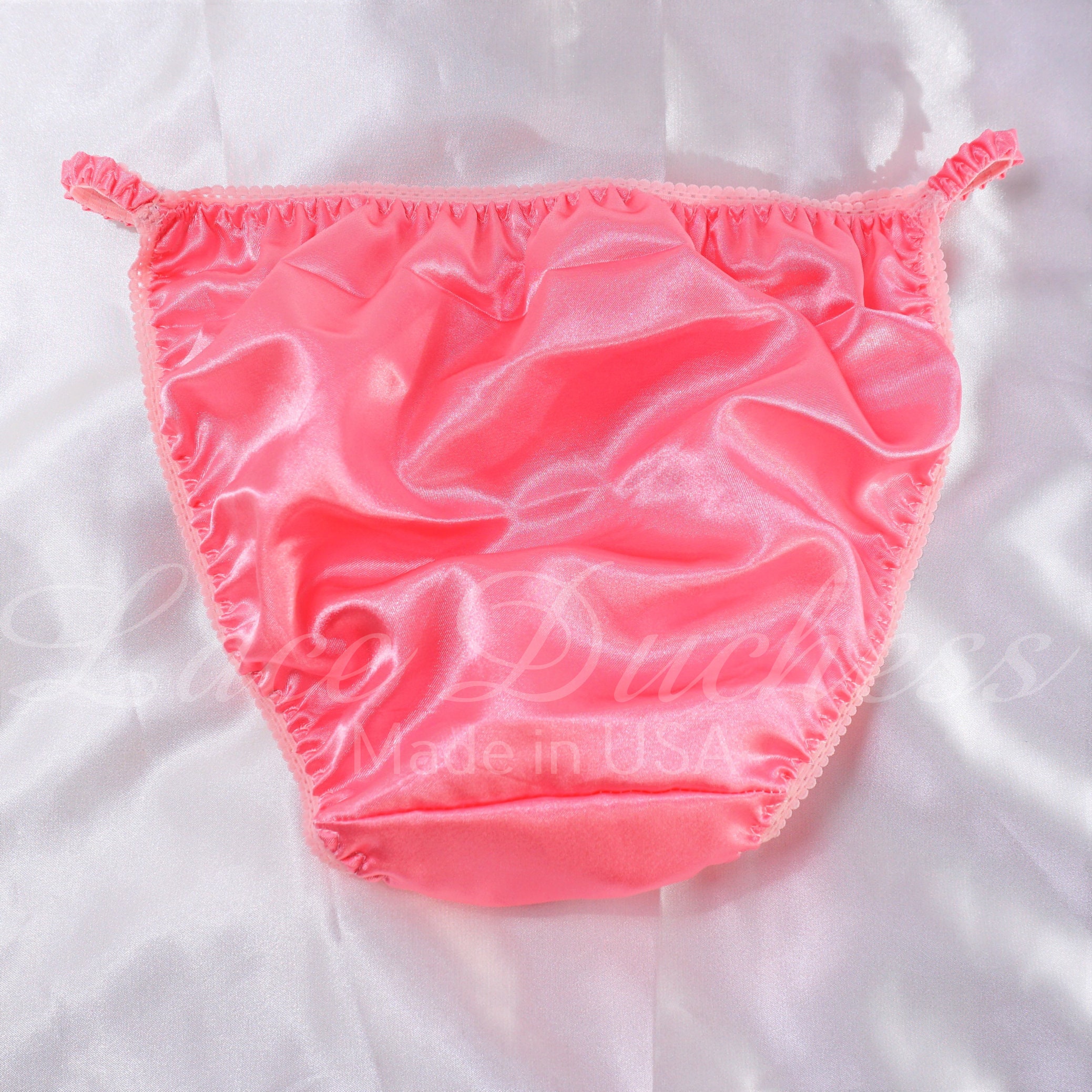 VTG 80s Style SATIN Shiny Bubblegum Pink Ladies String Bikini - Etsy