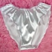 VTG style Silky Smooth soft White satin shiny wetlook ladies high cut flutter tap panties Slip L XL 26-44' 