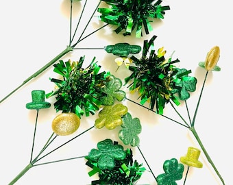 St. Patrick’s Pom Pom, Shamrock, Hat, Gold Coin Pick