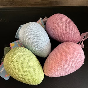 Large String Wrapped Easter Egg Ornament