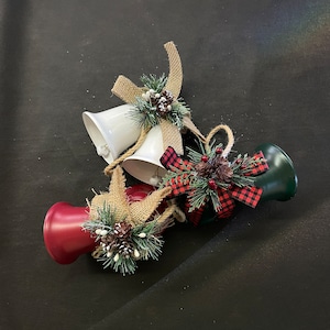 Christmas Bells with Greenery Hanging Ornament