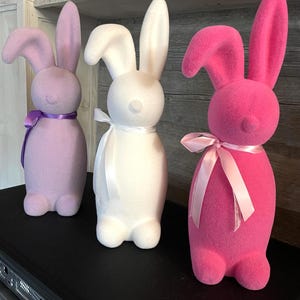 Easter Flop Ear Flocked Bunny