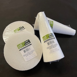 White Floral Styrofoam Discs and Cones