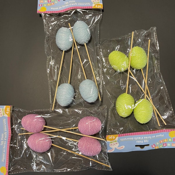 Easter Egg String Wrapped Picks