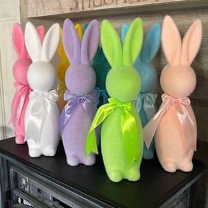 Easter Flocked Bunny Decor