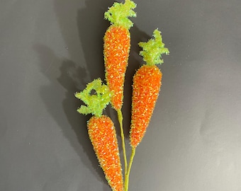 Easter Tinsel Confetti Carrot Pick